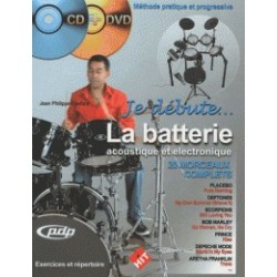 JE  DEBUTE LA BATTERIE +CD+DVD