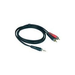 cable Y noir 3m mini jack 3p - 2 x jack 2p