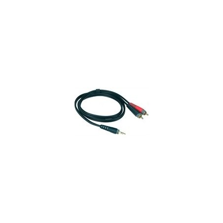 cable Y noir 3m mini jack 3p - 2 x jack 2p