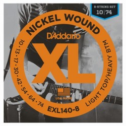 D'addario EXL140-8 Jeu de guitare électrique 8 cordes 10/74