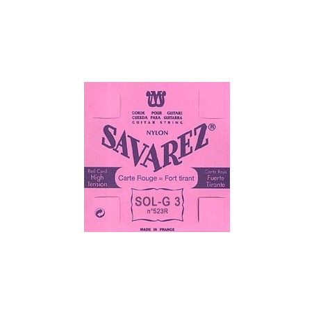 Savarez 523R Corde de Sol 3ième Carte Rouge