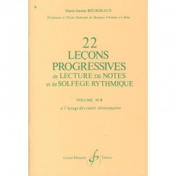 22 Leçons progressives de lecture de notes de Marie Jeanne BOURDEAUX ed Billaudot