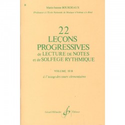 22 Leçons progressives de lecture de notes IIIB deBOURDEAUX ed Billaudot