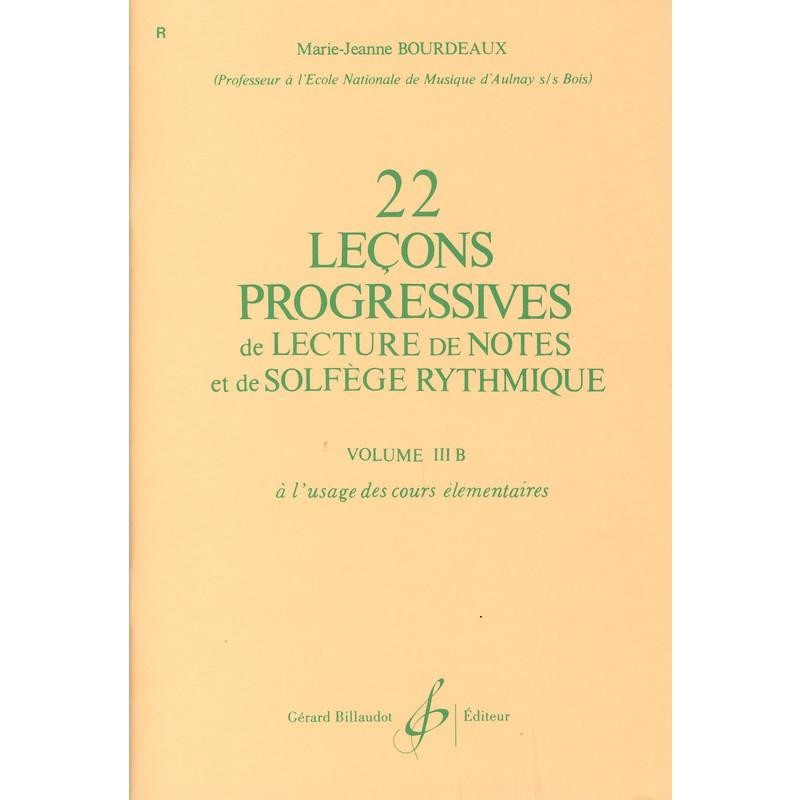 22 Leçons progressives de lecture de notes de Marie Jeanne BOURDEAUX ed Billaudot