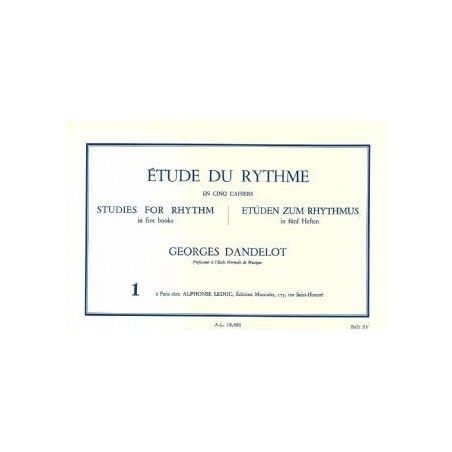Etude du rythme vol 1 de Georges Dandelot ed Leduc