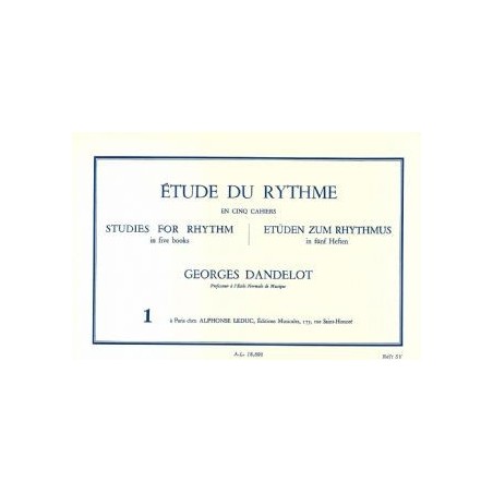 Etude du rythme vol 1 de Georges Dandelot ed Leduc