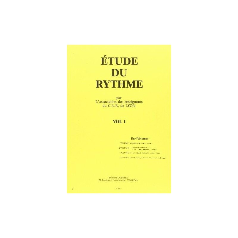  Etude du rythme Vol.1 par l'association des enseignants du CNR de Lyon