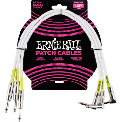 Cables instrument patch pack de 3 - droit/coudé - 46cm blanc