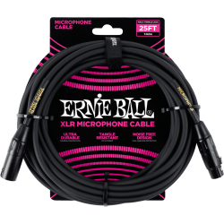 Cables microphone classic xlr mâle/xlr fem 7,62m noir