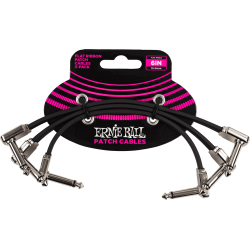 Cables instrument patch pack de 3 - coudé fin & plat - 15 cm