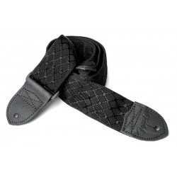 Fender Nylon Jacquard Strap, 2" Black Satin Diamond