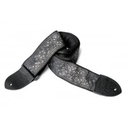 Fender Nylon Jacquard Strap, 2" Metallic Silver Vine