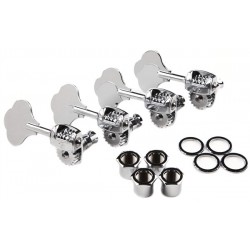 Fender Deluxe "F" Stamp Bass Tuning Machines, Left-Hand, (4), Chrome