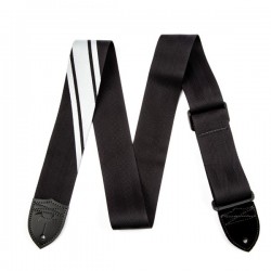 Fender Competition Stripe Strap, Black and Silver