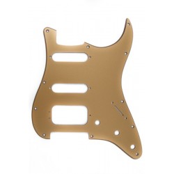 Fender Pickguard, Stratocaster® H/S/S, 11-Hole Mount (3-Screw Mount HB), Gold Metallic, 1-Ply