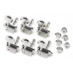 Fender Vintage-Style Locking Guitar Tuning Machines, Nickel (6)