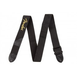 Fender 2" Black Poly Strap w/ Yellow Logo