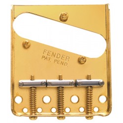 Fender 3-Saddle American Vintage Telecaster® Bridge Assembly with Chromed-Brass Saddles (Gold)