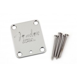 Fender 4-Bolt American Series Guitar Neck Plate with "Corona" Stamp (Chrome)