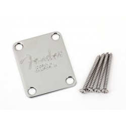 Fender 4-Bolt American Series Bass Neck Plate with "Corona" Stamp (Chrome)