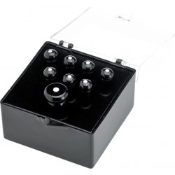 Fender Bridge Pin Set, Black with White Dot (7)