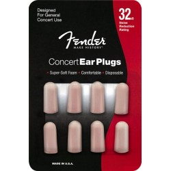 Fender Concert Series Foam Ear Plugs, 4 Sets