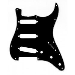 Fender Pickguard, Stratocaster® S/S/S (with Truss Rod Notch), 11-Hole Vintage Mount, Black, 3-Ply