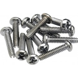 Fender Pickup and Selector Switch Mounting Screws (12) (Chrome)