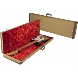 Fender G&G Deluxe Precision Bass® Hardshell Case, Tweed with Red Poodle Plush Interior