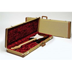 Fender G&G Deluxe Jazz Bass® Hardshell Case, Tweed with Red Poodle Plush Interior