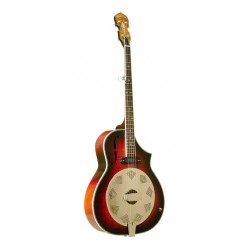 Banjo Deluxe à résonateur avec caisse en érable pan coupé et micro, housse incluse
