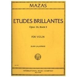 MAZAS ETUDES BRILLANTES OPUS 36, BOOK II POUR VIOLON