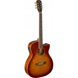 Guitare électro-acoustique auditorium cherryburst foncé avec table en épica massif, série Bessie