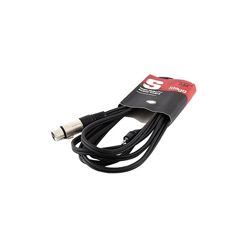 Stagg 3m cable audio mini jack stéréo/xlr femelle