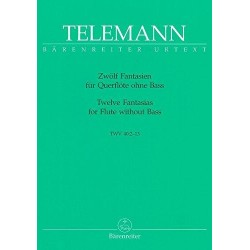 TELEMAN 12 Fantaisies pour flûte de Bärenreiter 