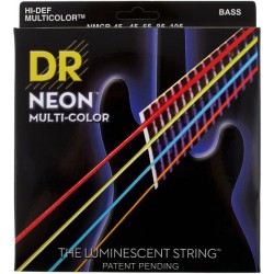 DR basse 4 cordes  Neon Multi-Color 45-15