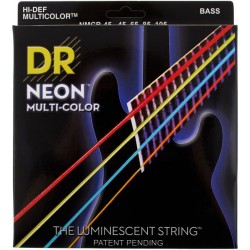 DR basse 4 cordes  Neon Multi-Color 45-15
