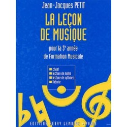 Le leçon de musique pour la 3eme année deFM de JJ Petit  ed lemoine