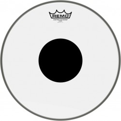 Peau CS Transparente 13\" + rond noir, pour Tom/ Caisse claire