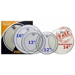 Remo Pack Pinstripe clear 12"13"16" 14"coated