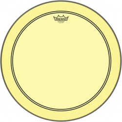Peau de frappe Powerstroke 3 Colortone pour grosse caisse, jaune, 18\", avec trou décentré de 5\"
