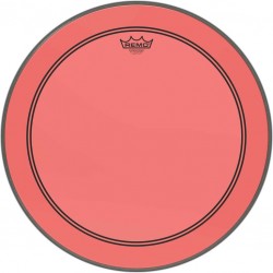 Peau de frappe Powerstroke 3 Colortone pour grosse caisse, rouge, 20\", avec trou décentré de 5\"