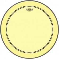 Peau de frappe Powerstroke 3 Colortone pour grosse caisse, jaune, 20\", avec trou décentré de 5\"