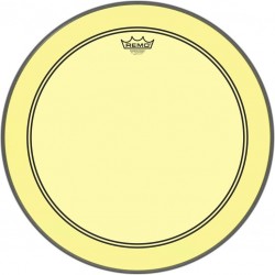 Peau de frappe Powerstroke 3 Colortone pour grosse caisse, jaune, 20\", avec trou décentré de 5\"