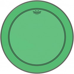 Peau de frappe Powerstroke 3 Colortone pour grosse caisse, vert, 22\", avec trou décentré de 5\"