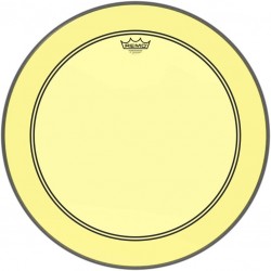 Peau de frappe Powerstroke 3 Colortone pour grosse caisse, jaune, 22\", avec trou décentré de 5\"