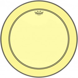 Peau de frappe Powerstroke 3 Colortone pour grosse caisse, jaune, 22\", avec trou décentré de 5\"