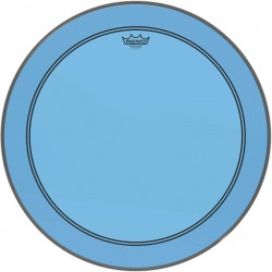 Peau de frappe Powerstroke 3 Colortone pour grosse caisse, bleu, 24\", avec trou décentré de 5\"