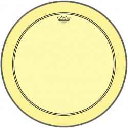 Peau de frappe Powerstroke 3 Colortone pour grosse caisse, jaune, 24\", avec trou décentré de 5\"