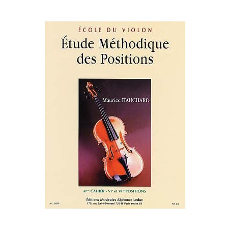 Ecole du violon Etude méthodique des positions M. Hauchard  4 éme cahier